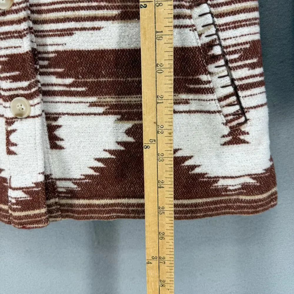 Idyllwind Shacket Women's Xs Brown Cream Southwester Print Western Gear Wool - Picture 9 of 12